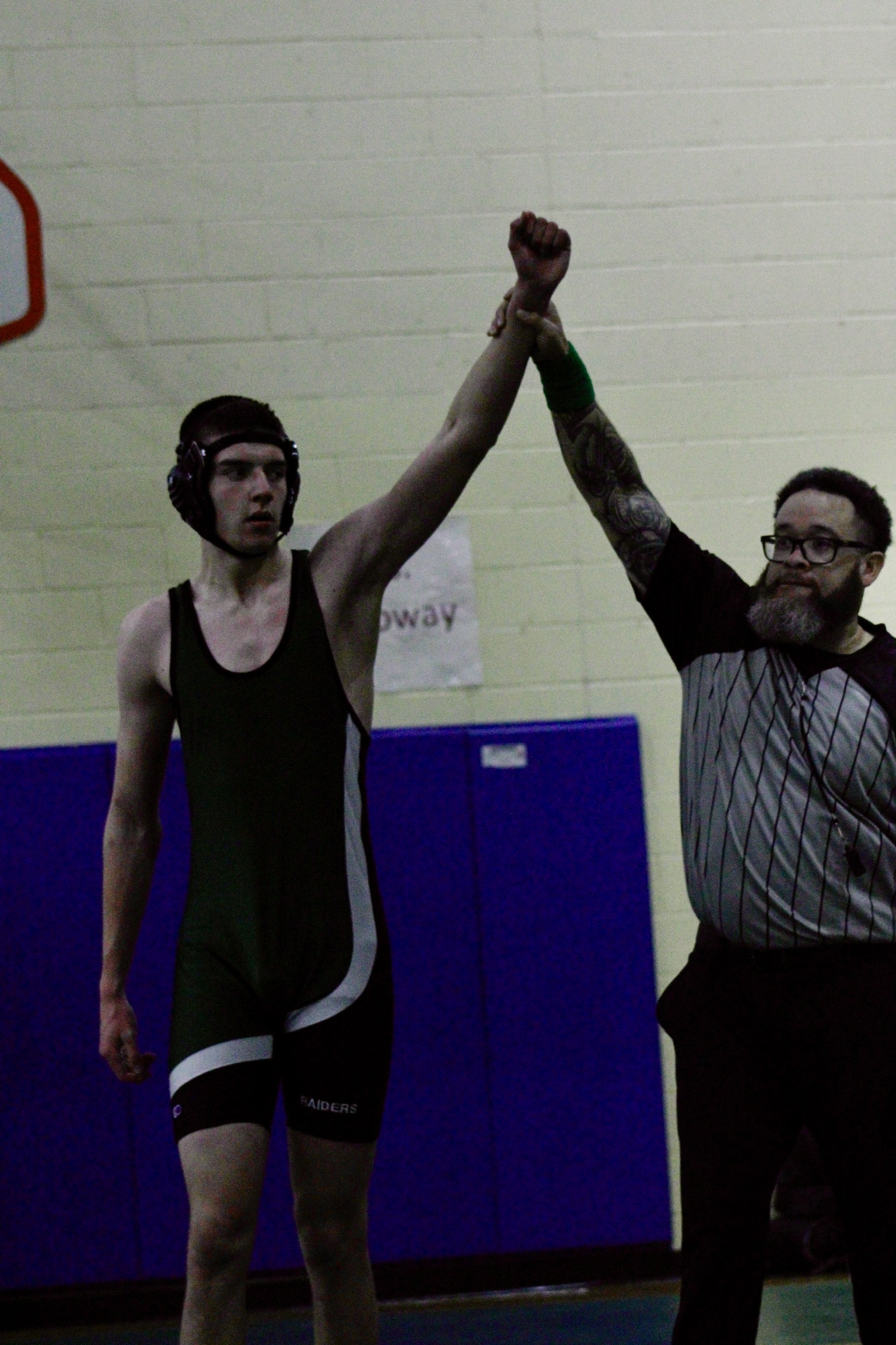 Dylan celebrating a wrestling win